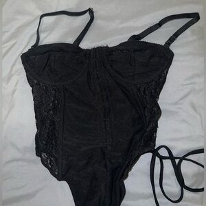 White Fox Boutique Black Lace Bodysuit